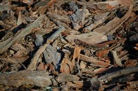 Hardboard is manufactured from the wood fibers in wood chips.