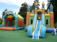 A bouncy castle can provide an income.