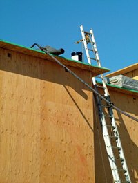 Hot tar roofing