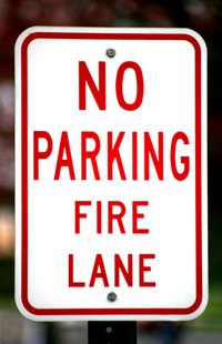 Motorists cannot park in a fire lane.