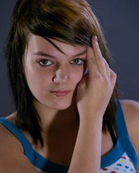 Give yourself faux bangs with glue-in hair weaves.