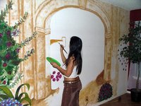 The projection methodd is helpful in enlarging art for murals.