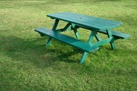 Sealing your new picnic table protects you from chemicals in the wood.