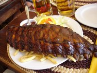 The best pork spare ribs should fall off the bone.