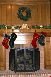 A fireplace hearth must be made of noncombustible material like brick.