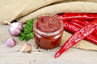Fresh homemade tabasco in jar