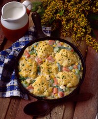 Chicken and dumplings is a Southern staple.