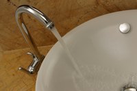 Well water pouring from sink spout