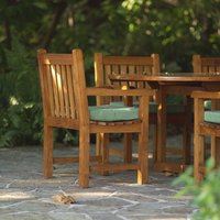 Outdoor furniture can be stained or allowed to gray.