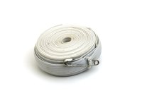 Coil sewing elastic and pin the end to itself for secure storage.