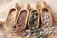 Sesame, flax, pumpkin and sunflower seeds provide fiber and protein.