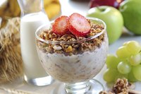 Moisten granola with milk, yogurt or fruit juice.