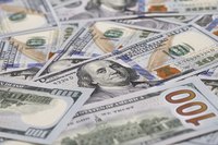 Close-up of freshly printed 100 dollar bills