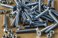 A close-up of assorted nuts and bolts.