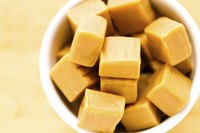 Small bowl of caramel treats.