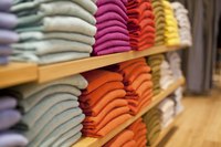Different color wool sweaters on display