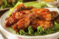 A plate of chicken wings.