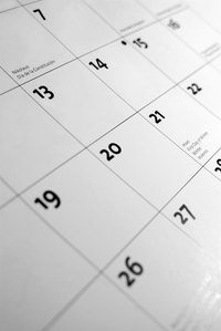 The fridge is a great place to hang your calendar.