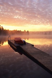 At sunrise there is lightness and mist as the world wakes.