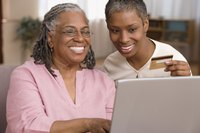 Mother and daughter online shopping