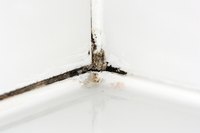 Moldy caulking usually has to be replaced.