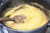 Bowl of polenta on stovetop
