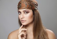 A printed silk headscarf is a timeless accessory for the modern wardrobe.