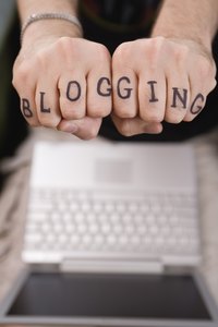 Bloggers create articles on the Internet focusing around a specific topic.