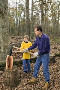 Increase woodcutting efficiency with a jack log splitter.