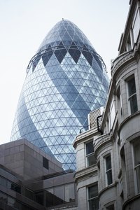 London's 30 St. Mary Axe is an example of 21st-century architecture.