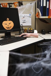 Create Halloween decor for your cubicle space.