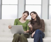 Women are shopping online.