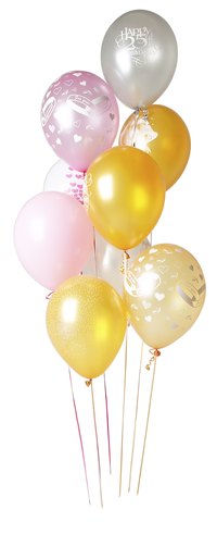 Tie up helium balloons around the hall.