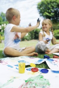 Have a T-shirt painting craft project at your next party.