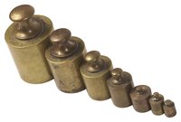 Calibration weights are known weights that can be used to "tell" the scale a specific weight.