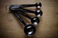 Powdery ingredients are less likely to stick to metal measuring spoons.
