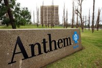 Close-up of Anthem Blue Cross sign.
