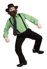 Make a pair of black suspenders to match black pants.