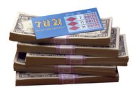 Colorful lottery scratch-offs are also easy to play.