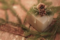 Pinecones make wonderful gift-wrap embellishents.