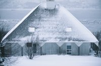 A steep roof allows the snow to fall away.