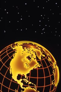 Latitude lines circle the earth.