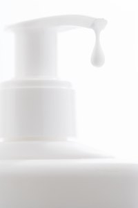 Liquid hand soap with additives will leave a stain on leather jackets.