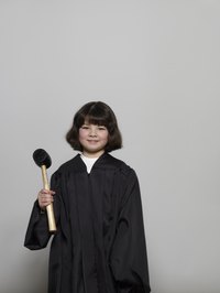 A judge's costume does not require a mask, which makes it easier to stay in costume all evening.