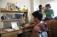 Dorm rooms provide space for several types of activities.