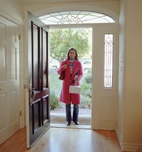 Doorway transition strips create straight lines while holding down the floor.
