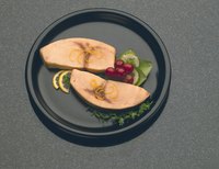 The dark areas in swordfish steaks are perfectly natural.