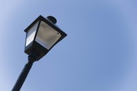A homemade lamp post adds character to a stage set.
