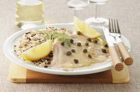 Plate of cooked stingray