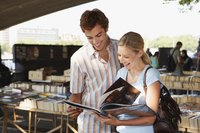 Young couple buying books